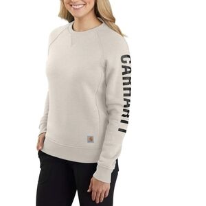 Carhartt Women's Off-White Sweatshirt with Sleeve Logo